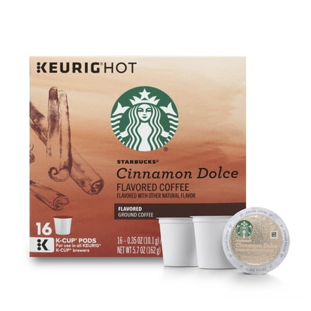 Starbucks Cinnamon Dolce Flavored Blonde Roast Single Cup Coffee for Keurig Brewers, 1 Box of 16 (16 Total K-Cup Pods)