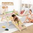 thumbnail image 3 of Ktaxon 9 in 1 Pikler Triangle Set with Cushion, Montessori Toddlers Wooden Climbing Toys Set, Indoor Climbing Toys, with Colorful-Patterns Rocks, Seesaw, Arch, Foldable Ladder, Ramp, 3 of 8