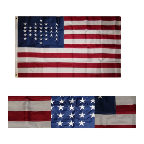 3x5 Embroidered Ft Sumter 33 Star 220D Sewn Nylon Flag 3'x5' Stars Old Glory