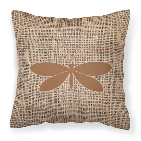 Carolines Treasures BB1055-BL-BN-PW1414 Moth Burlap and Brown Canvas Fabric Decorative Pillow BB1055 14Hx14W