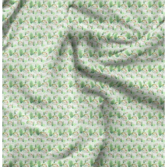 Soimoi Green Heavy Canvas Fabric Shells Ocean Print Fabric by the Yard 58 Inch Wide