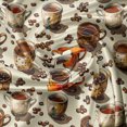 thumbnail image 4 of Ambesonne Coffee Valance & Curtain 3 Pcs Set, Mugs Cups and Beans Print, 55"x45", Amber Brown and Beige, 4 of 7