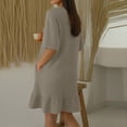 thumbnail image 7 of Horkkom T Shirt Dress Women Summer Short Sleeve Solid Color Mini Dresses Ruffle Beach Sundresses, S-2XL, 7 of 7