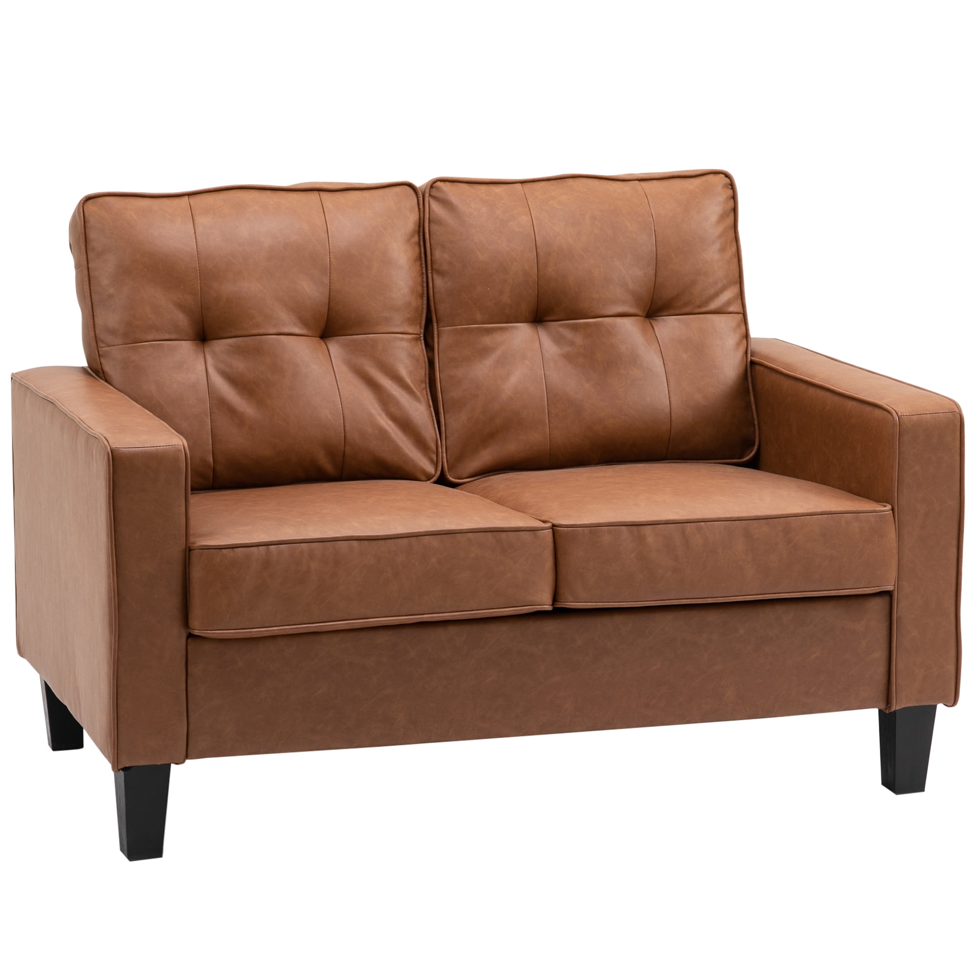 Sofa, Brown Faux Leather
