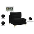 thumbnail image 4 of Meridian Furniture Julia Black Velvet Modular Armless Chair, 4 of 7