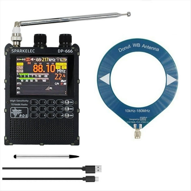 Radio TEF6686 de Banda , Alta Sensibilidad, FM, AM, LW, MW, SW, Corta, Pantalla Táctil IPS de 2,8 Pulgadas con Antena.