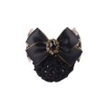 thumbnail image 1 of 1 Uds. De cinta de encaje con lazo, redecilla de diamantes de imitación, Clip elástico para el pelo, pasador, funda para moño, color negro, 1 of 5
