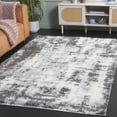 thumbnail image 2 of SAFAVIEH Lindsay Rozanne Distressed Polyester Shag Area Rug, Dark Grey/Grey, 5'3" x 7'6", 2 of 10