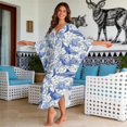 thumbnail image 4 of DISNIMO Shark Flower Printed Womens Kaftan Dresses Long Caftan Dress Plus Size Batwing Sleeve Swimsuit Cover up V-Neck Summer Beach Coverups for Bathing Suit, 4 of 7