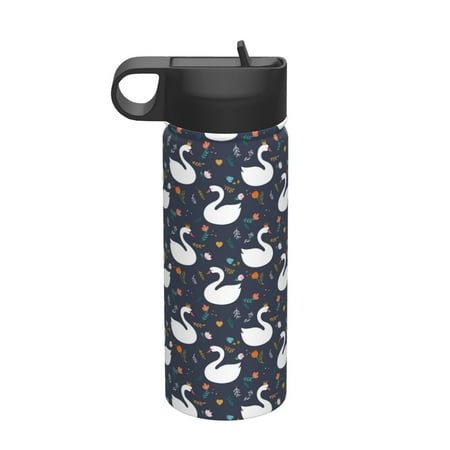 

Susaid Swan And Flowers1 Print 18oz Sports Insulated Kettle Stainless Steel Water Bottle For Running Hiking Cycling Climbing