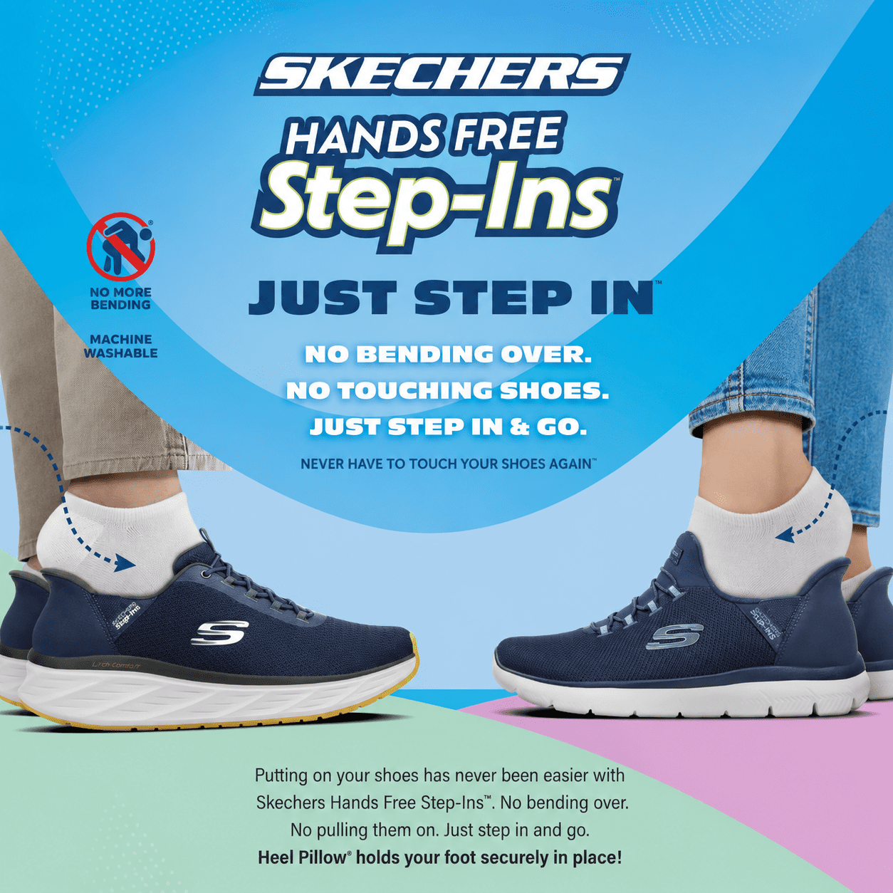 Skechers Girls Hands Free Step-Ins Wavy Dream Slip-On Sneakers