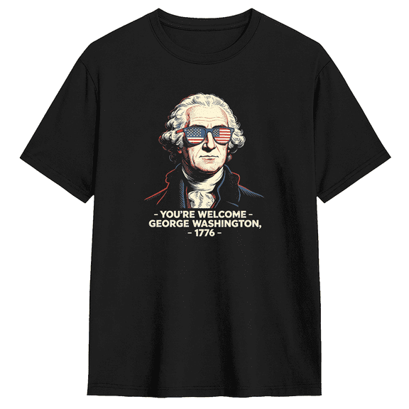 You're Welcome George Washington 1776 Vintage Graphic Tee For Men And Women, Fun Casual Cotton Short Sleeves T-Shirt