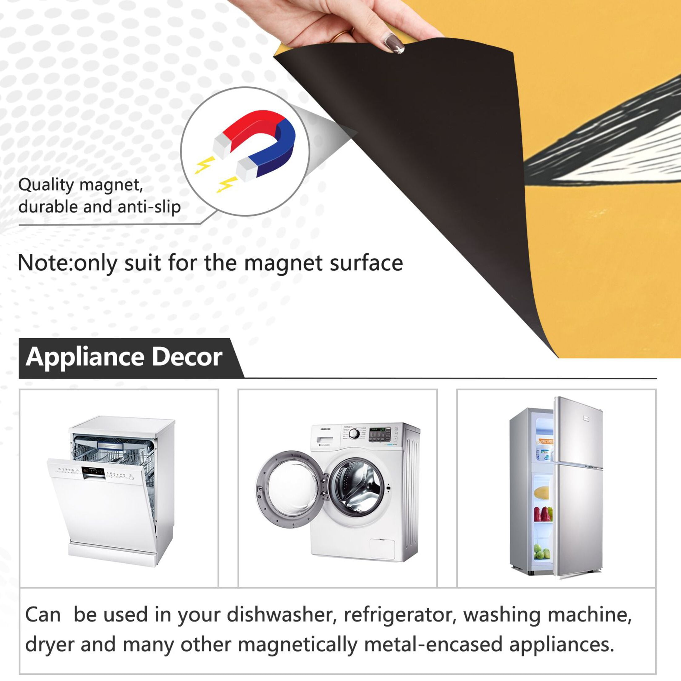 Dishwasher Magnetic Sticker 23x26 Inch Refrigerator Magnetic Sticker Washing Machine Magnetic Sticker Kitchen Panel Magnetic Sticker Home Decor Fox with Glasses