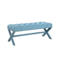 thumbnail image 3 of Chic Home Dianna Neo Traditional Linen X-Leg Bench, 3 of 5