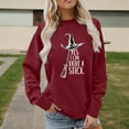 thumbnail image 2 of Arlun Yes I Can Drive A Stick Sweatshirts For Women Halloween Witch Printed Pullover Sweatshirts Plus Size Crew Neck Long Sleeve Loose Comfy Hoodless Tops M, 2 of 4