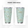 thumbnail image 3 of Daiia Cute Honeybees Printed 20oz Insulated Coffee Cup with Straw Topper, Fully Spill Proof Travel Coffee Mug, Stainless Steel Tumbler for Work Home Outdoor Car-Straw, 3 of 8