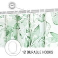thumbnail image 5 of Mint Green Eucalyptus Shower Curtain, Watercolor Plant Leaves with Floral Bathroom Shower Curtain Set with Hooks, 72x72, 5 of 6