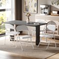 thumbnail image 2 of HOMCOM Metal Folding Chairs with Corduroy Cushion Foldable Chairs White, 2 of 10