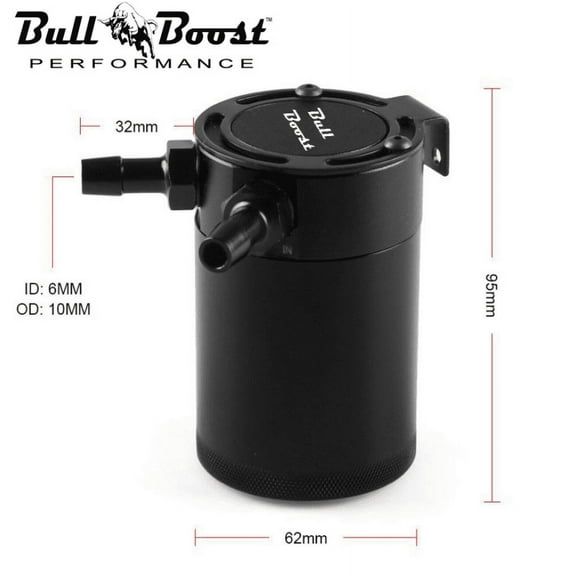 Billet Aluminum Baffled Oil Catch Can Reservoir Tank Racing 2-Port