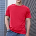 thumbnail image 2 of Men Summer Tops Trumpet Sleeve Shirts Men N Apparel Mens Yoga Tops Long Sleeve Mens Fall Sweaters Exercise Compression Shirt Shirts for with Sleeves Pocket Tee Long Swim Wear Neck Top Red M, 2 of 5