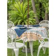 thumbnail image 4 of Outdoor Tablecloth with Umbrella Hole Zipper Orange Green Ethnic Tribe Round Tablecloth 60" Waterproof Outside Table Cloth Boho Traditional Geometric Patio Table Cover Tablecloths for Picnic Party, 4 of 8