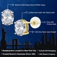 thumbnail image 2 of Gem Stone King 14K Yellow Gold Stud Earrings for Women Men 3.00 Ct Oval 8x6mm White Topaz, 2 of 5