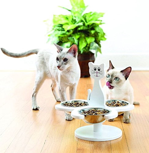 etna wooden multi cat feeder