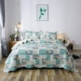 thumbnail image 2 of Aqua Green Country-Chic Print Quilt Set, 2 of 8