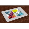 thumbnail image 1 of Ambesonne City Place Mats Set of 4, Urban Illustration Trucks, Standard Size, Multicolor, 1 of 4