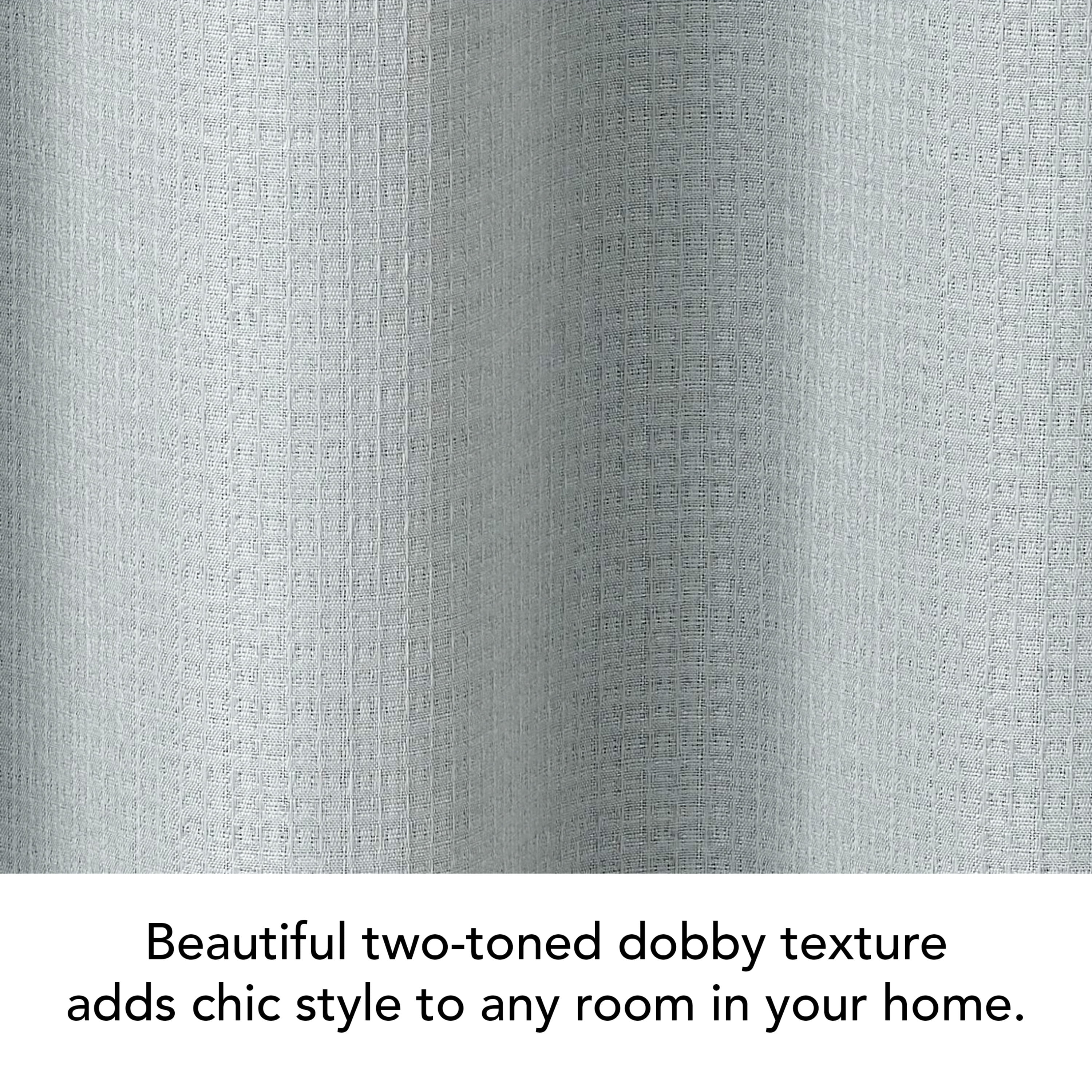 Chyna Blackout Window Curtain Panels with Tiebacks, Grommet, Grey, 50" x 108"