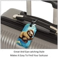 thumbnail image 3 of Square 2Pack PU Leather Sloth Cruise Luggage Tag with Privacy Cover and Name ID Tag for Travel Handbags Backpacks Luggage Tags, 3 of 6