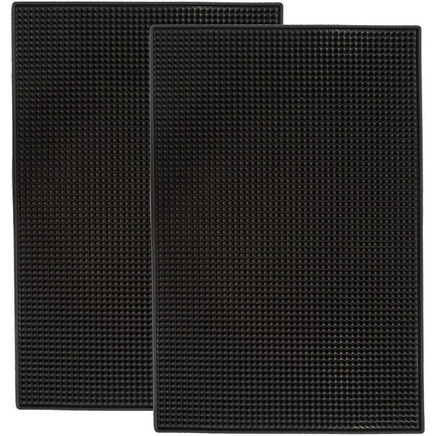 Alfombrilla para barra de 18 x 12 pulgadas, gruesa, duradera y elegante para derrames. Antideslizante, no tóxico, alfombrilla de servicio para café, bares, restaurantes, encimera (2 unidades