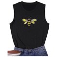 thumbnail image 4 of Moda casual mujer sin mangas impreso damas o-cuello tops chaleco camiseta Pompotops lopia989776, 4 of 5