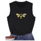 thumbnail image 4 of Moda casual mujer sin mangas impreso damas o-cuello tops chaleco camiseta Pompotops lopia989780, 4 of 5