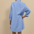 thumbnail image 5 of Cozyvia Women's Modern Swimsuit Cover Up Blouse, Solid Color Cotton Bathing Suit Coverup Button Down Beach Long Shirts with Pockets - Royal Blue S, 5 of 6
