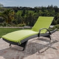 thumbnail image 5 of Anthony Outdoor Wicker Adjustable Chaise Lounge with Arms and Cushion, Grey, Green, 5 of 13