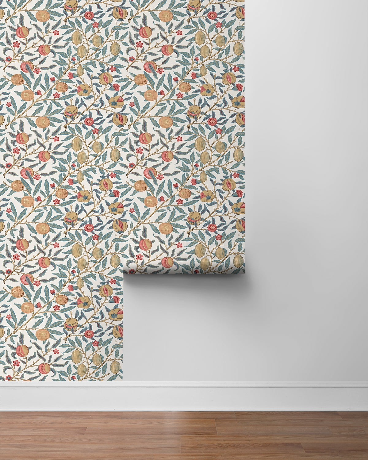 NextWall  Pomegranate Peel and Stick Wallpaper 20.9 in. W x 18 ft. L - Moonstone Blue & Light Ochre