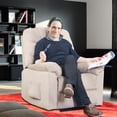 thumbnail image 2 of Electric Recliner Chair, Heavy Duty Power Lift Recliners for Elderly Wide Seat, 330 lb Capacity Bedroom Chair with Side Pockets, Remote Control, Modern Reclining Office Chair, Beige, Q17919, 2 of 9
