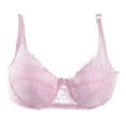 thumbnail image 1 of Wuffmeow Women Underwear Brand Lace Minimizer Padded Lace Sheer Push Up Bra 3/4 Cup, 1 of 5