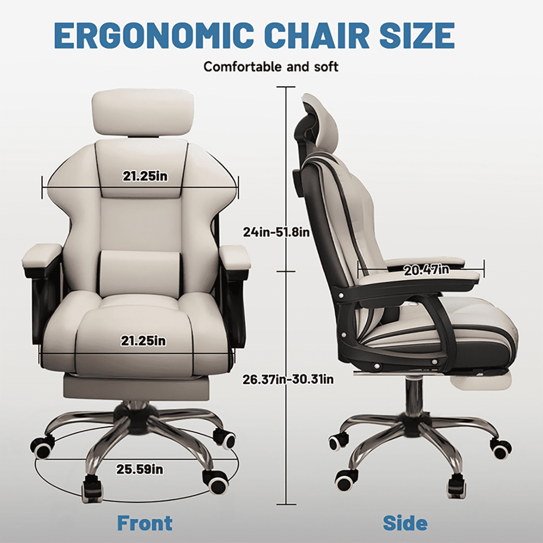 Executive Office Chair, Reclining Office Chair with Footrest ，Ergonomic Computer Desk Chair with Lumbar Support, Big and Tall Home Desk Chair, High Back Gaming Chair for Office Home Study