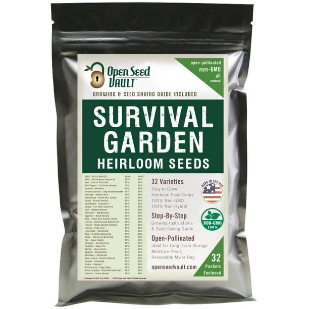 15000 Non Gmo Heirloom Vegetable Seeds Survival Garden 32 Variety Pack