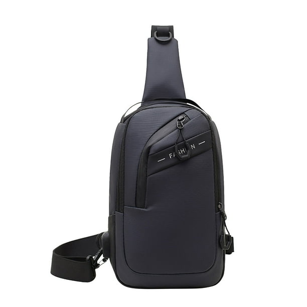Yhmxh Organizadores y almacenamiento Bolso de pecho para hombre, bandolera informal con puerto de carga USB, mochila de gran capacidad Almacenamiento de ducha Almacenamiento de juguetes
