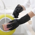 thumbnail image 3 of Guantes de látex resistentes a productos químicos, guantes de goma resistentes para trabajo de seguridad y limpieza, tamaño XL, negros, 3 pares, 3 of 5