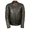 Mens Longer Body Vented Leather Scooter Jacket