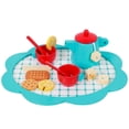 thumbnail image 2 of Juego de té de la tarde de madera azul, casa de juegos, cocina, casa de juegos de madera, cocina, juguete de madera, juego de simulación, juego de fiesta de té, grado profesional, 2 of 8