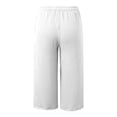 thumbnail image 4 of Bovemsi Capri Pants For Women Daily Elastic Waist Straight Solid Color Casual Pants Pockets 45720 Length Trousers Hiking Pants, 4 of 4