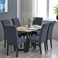thumbnail image 2 of Stretch Dining Chair Covers, 4 Removable and Washable Kitchen Chair Covers, Universal Dining Chair Covers Seat Protectors for Standard Back Chairs (Dark Grey), 2 of 5