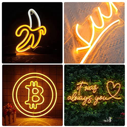 Galgreen Neon Rope Lights, 16.4ft Rope Lights with Dimmable Remote and Adapter, Waterproof Flexible Smart Led Strip Lights for Bedroom, Super Bright, DIY Neon Sign, Indoor Outdoor Wall Decor, Yellow