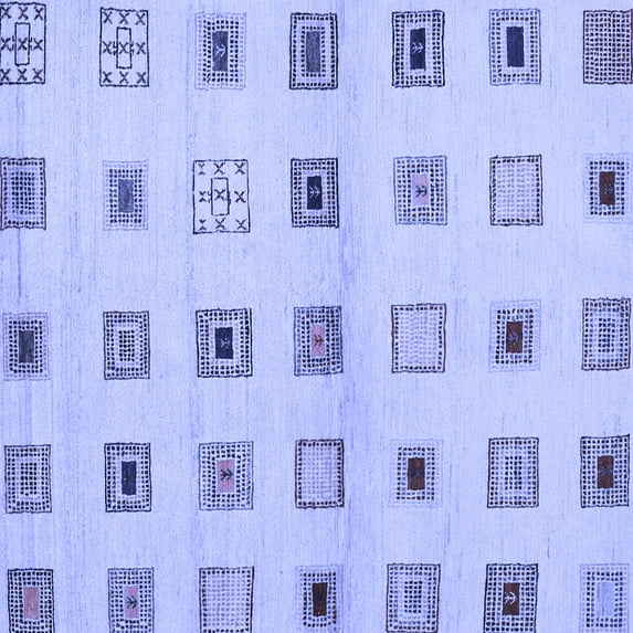 Ahgly Company Indoor Square Solid Blue Modern Area Rugs, 6' Square