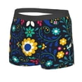 thumbnail image 2 of Daiia Colorful Mexican Flower Men's Underwear Boxer Briefs, Cotton Stretch Moisture-Wicking Underwear-Small, 2 of 9